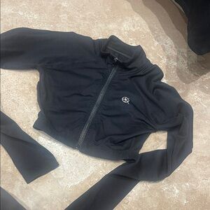 Black Cropped Zip-Up Jacket